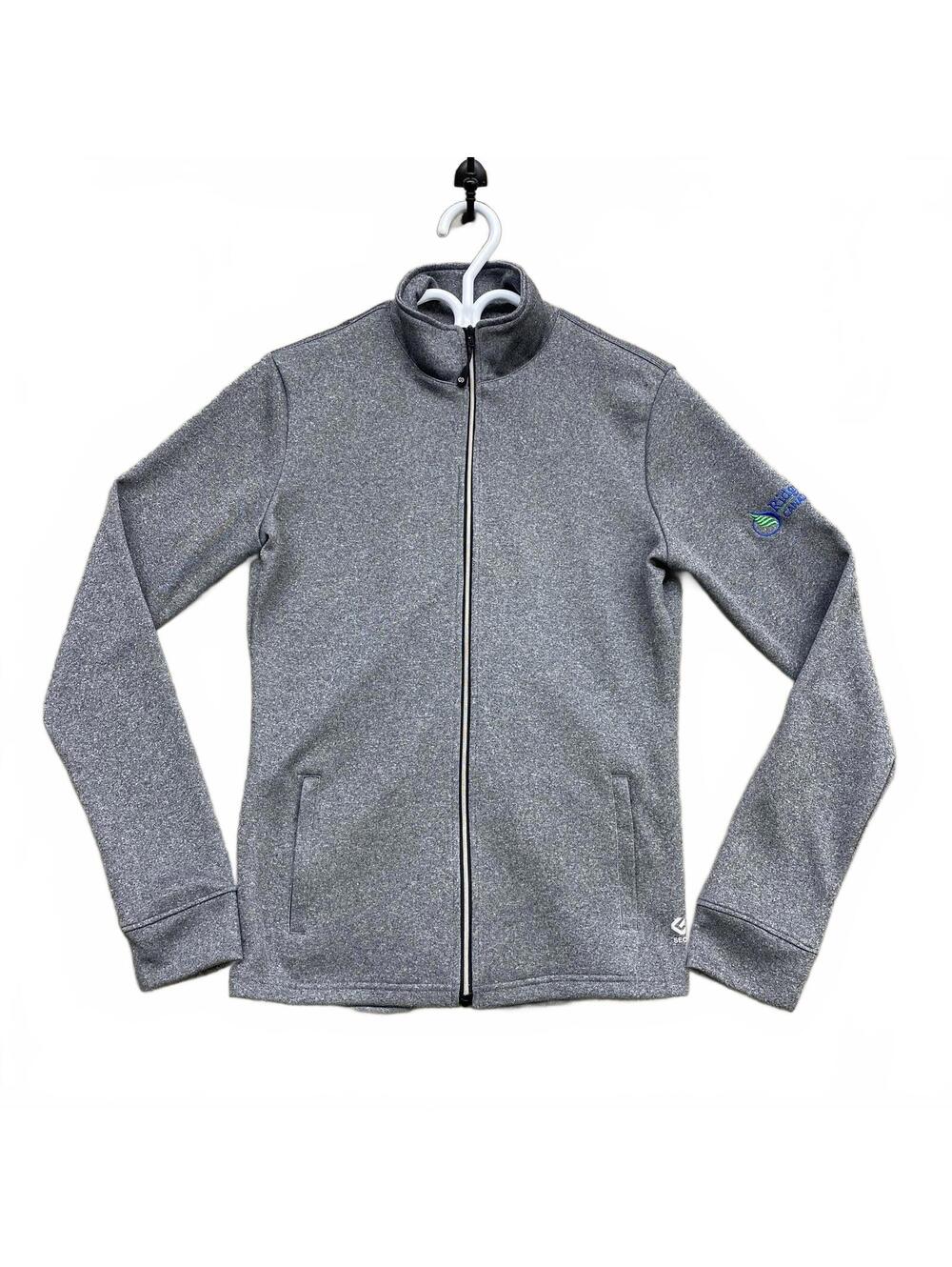 Second Skin Women's M Gray Full Zip Jacket Keep The Change Patch Fleece Stretch